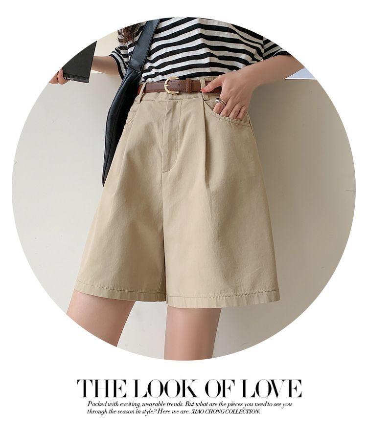 Dameskleding Losse en casual wijde A-lijn shorts Hoge taille Kleine maten werkshorts_voghion.com