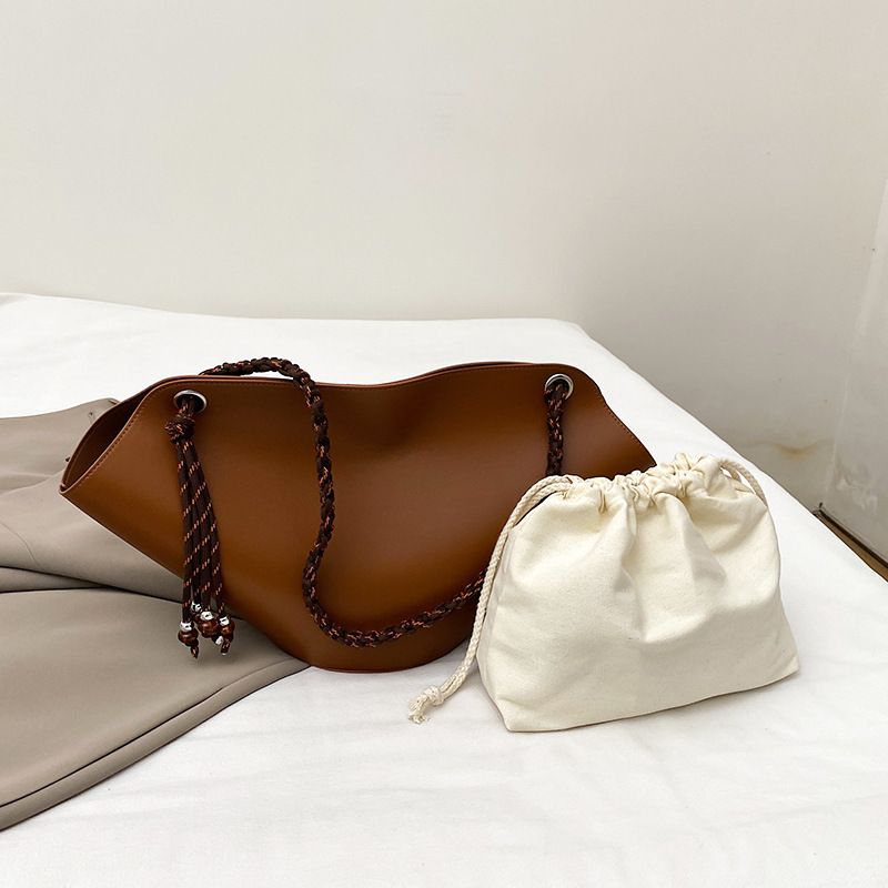 Borsa a tracolla in pelle di vacchetta semplice e casual da donna, da ascella, 2024, nuova moda, versatile, grande capacità_voghion.com