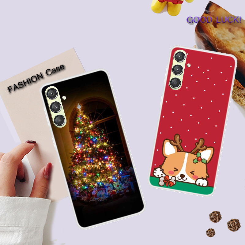 Geeignet für Samsung A24 4G-Telefonhülle, bemalte transparente TPU-Softhülle mit Elchmotiv_voghion.com