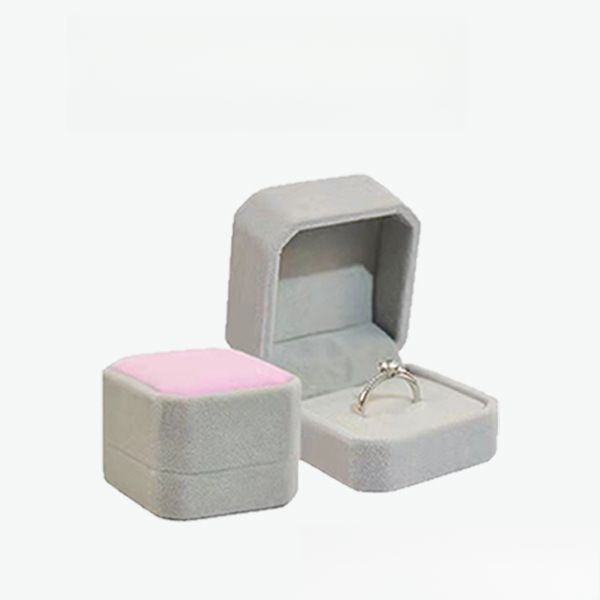 Wedding Ring Box Flannel Wedding Proposal Diamond Ring Box Jewelry Box Stud Earring Box Packaging Gift Box Birthday Valentine's Day Anniversary Gift_voghion.com