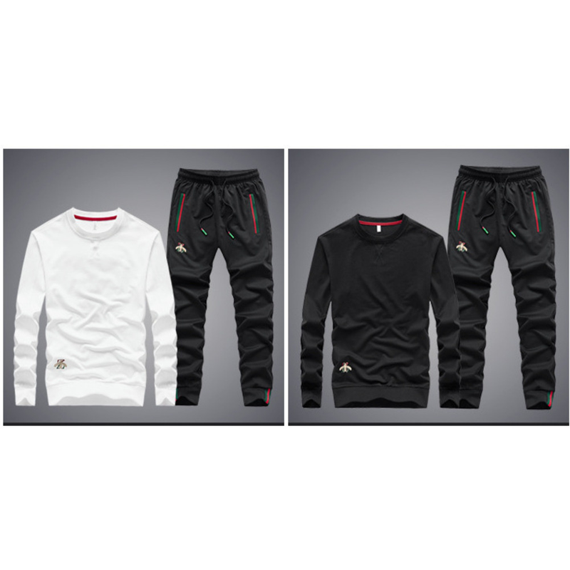 2023 novo conjunto de primavera moda masculina bordado pequena abelha conjunto masculino_voghion.com