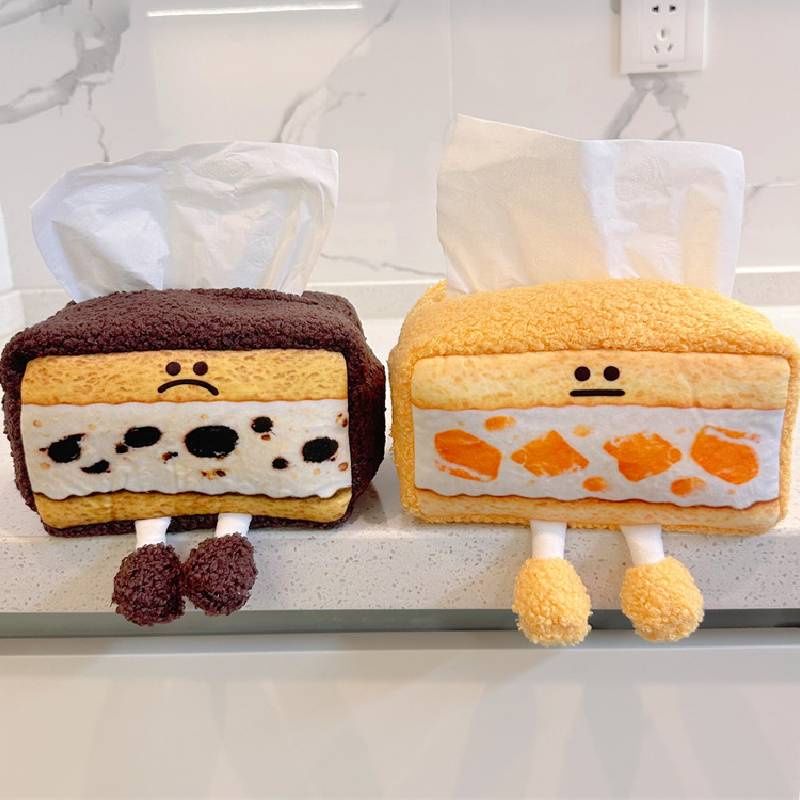 Peluche fraise dessin animé mignonne mangue chocolat kiwi boîte à sandwich pain mouchoir_voghion.com