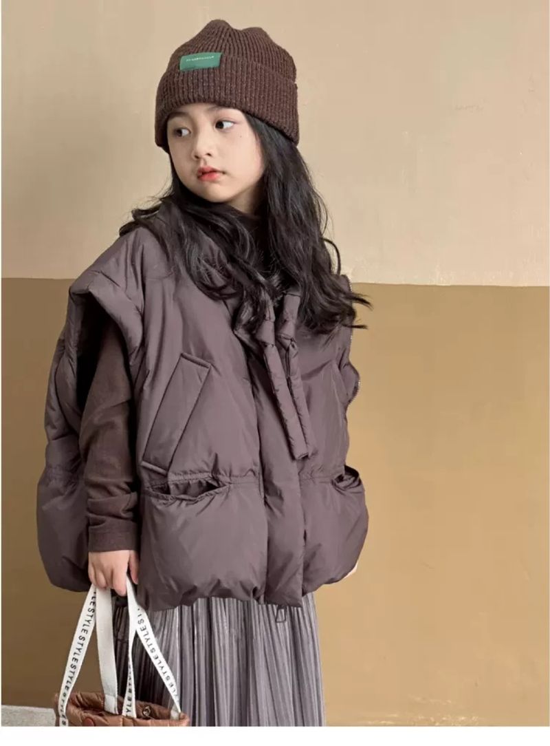 Mittelgroßer und großer Baumwollmantel für Kinder, All-Match-Baumwollmantel für kleine Mädchen, stilvolle Baumwolljacke, Wintermantel-Trend_voghion.com