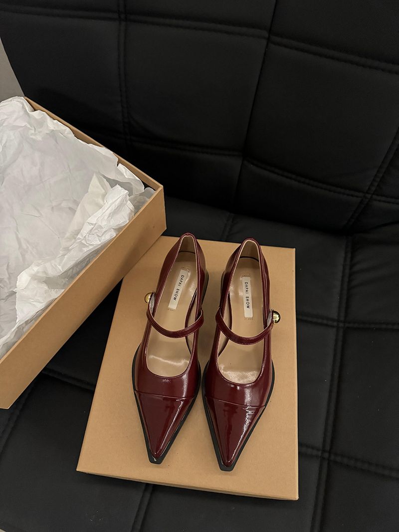 Scarpe con tacco grosso Mary Jane da donna, nere, stile coreano, autunno inverno, di alta qualità, piccole scarpe in pelle_voghion.com