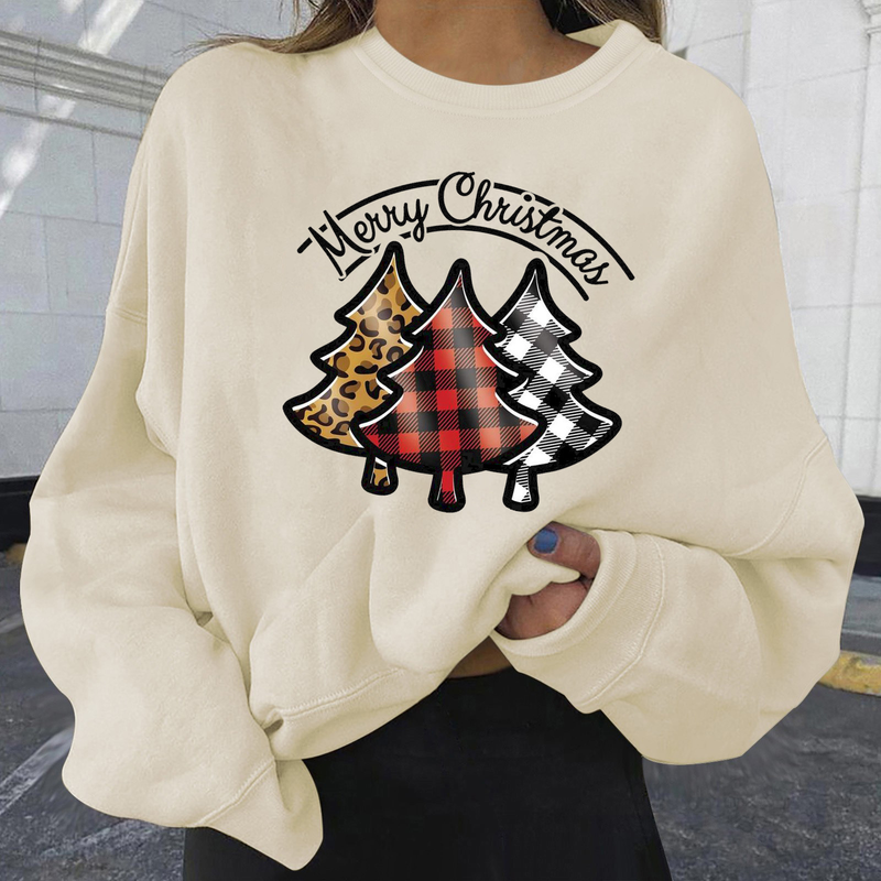 Weihnachten frauen kleidung Herbst und Winter Neue Stil Samt Heißer Verkauf Weihnachten Personalisierte Druck Mode Lose Sweatshirt Dropshipping_voghion.com