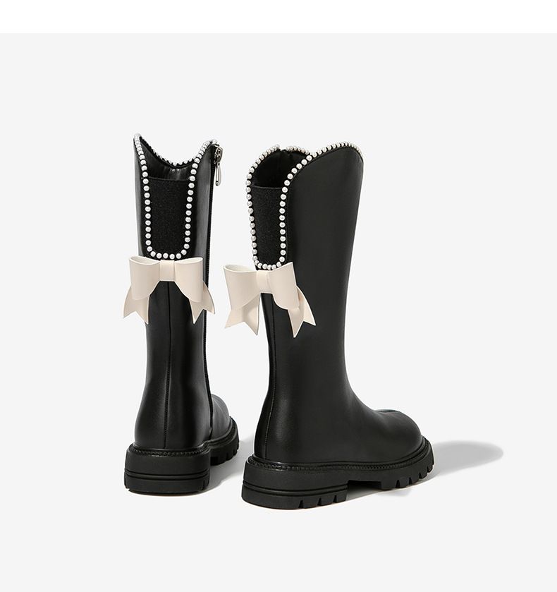 Per e bambini 2024 nuovi stivali lunghi in pelle invernale principessa ragazze straniere più scarpe in cashmere_voghion.com