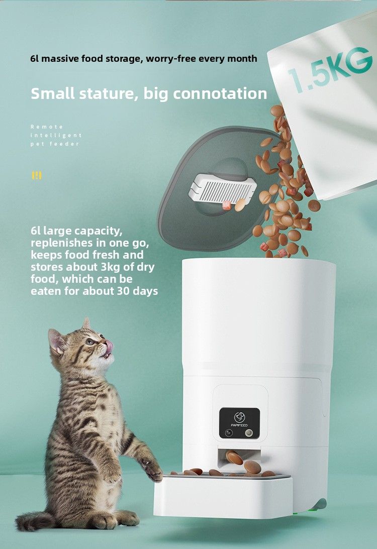 Comedero automático para gatos Cube de 6 l con control remoto, aplicación 5G, wifi y temporizador._voghion.com