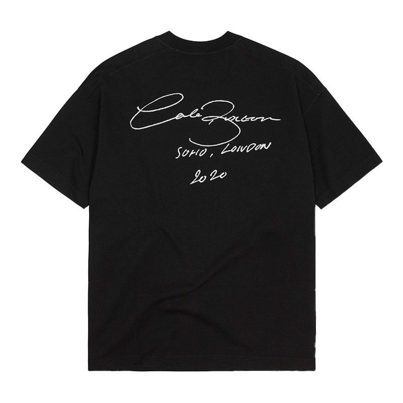 High Street Cole Buxton slogan minimaliste lettre année numéro imprimé col rond décontracté manches courtes T-shirt tendance_voghion.com