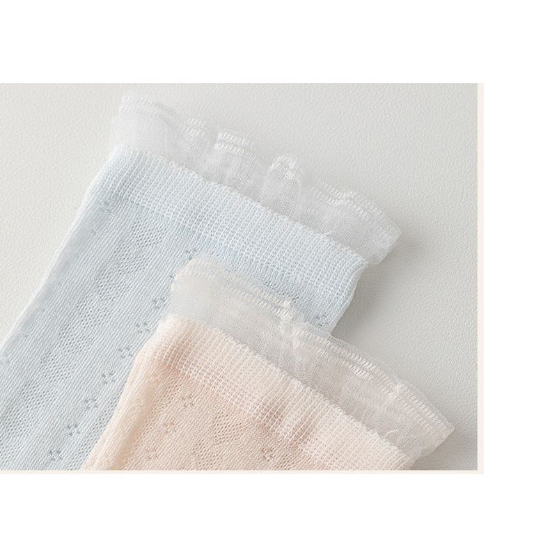 Women's Solid Color Calf Socks, Summer Thin Hollow Mesh Long Sweet Lace Ballet Style Socks, Seamless Socks_voghion.com