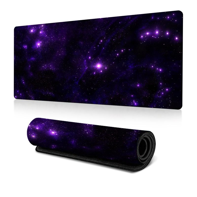 Tappetino per mouse antiscivolo con trasferimento termico, bordo antisporco, oversize, per scrivania da ufficio, con mappa del cielo stellato dell'universo esplosivo_voghion.com