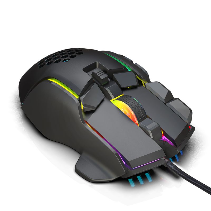 10 key wired gaming, esports mouse, macro programming, 13 RGB light modes, 6 gears, 12800dpi_voghion.com
