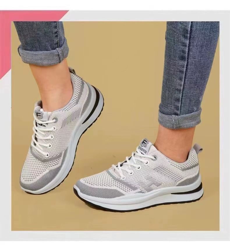 Spomladi in poleti novi ženski modni športni mrežasti zračni tekaški copati Flyknit_voghion.com