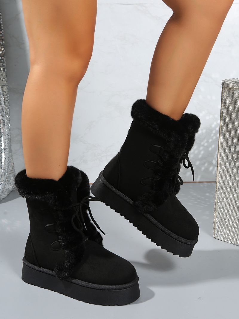 Schneestiefel für Damen, Herbst/Winter 2025, mit verdickter Sohle und extra dickem Futter, Baumwollschuhe mit Fellisolierung._voghion.com