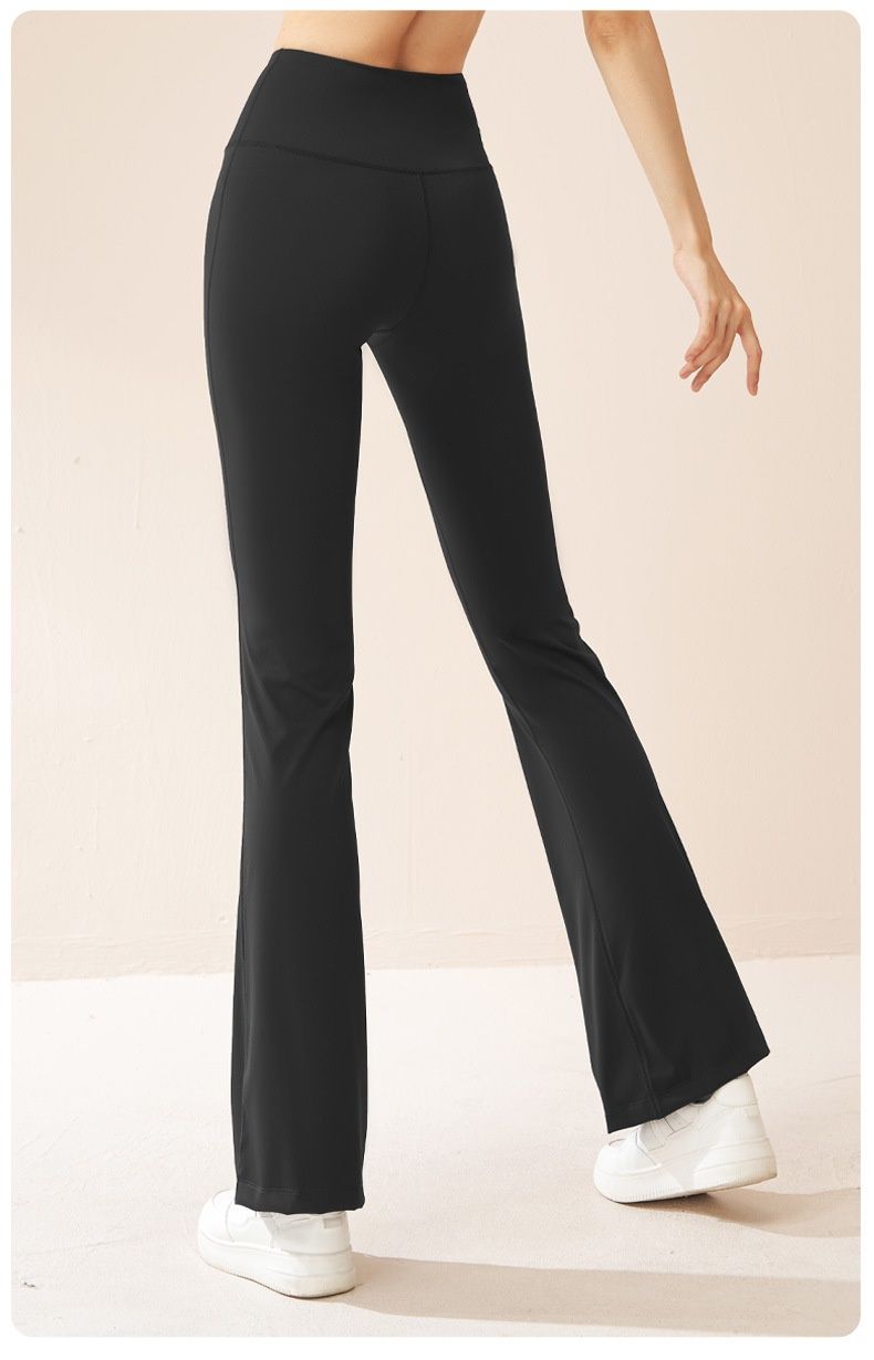 RenMou Juyitang Wide-Leg High-Waist Hip-Lifting Tummy-Control High-Elastic Seamless Slimming Yoga Flared Pants_voghion.com