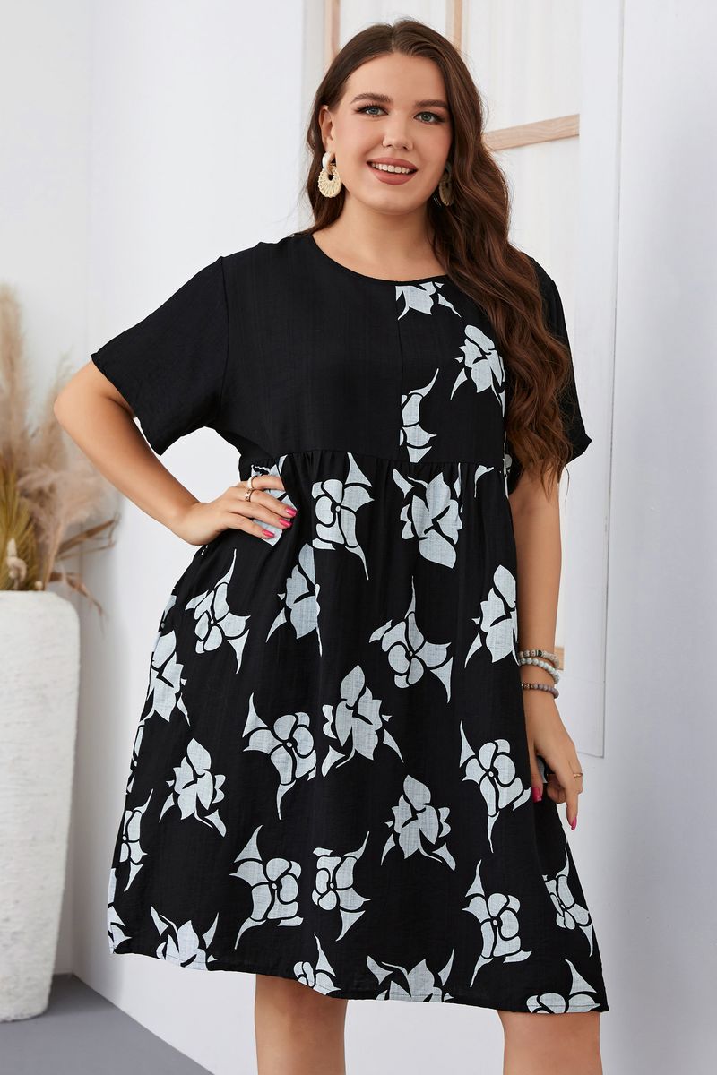 Women's temperament commuting loose plus-size dress women's clothing_voghion.com