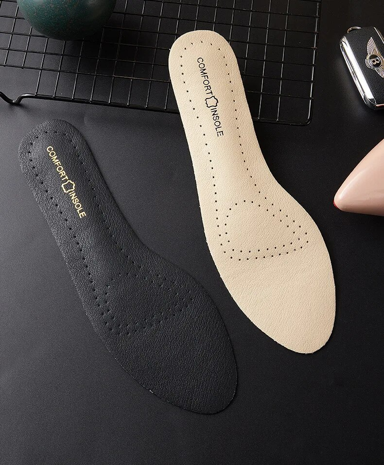 1 Paar Leder Damen Schuhe Einlegesohlen Weiche, rutschfeste Schuhpolster Komfort-Einlegesohle zur Unterstützung des Fußgewölbes zur Linderung von Plantarfasziitis an den Füßen_voghion.com