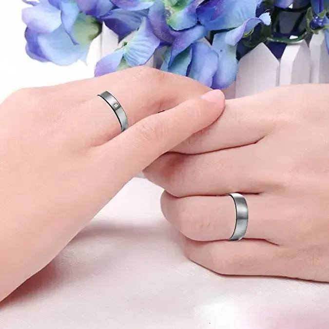 Nuncad 6mm 4mm Tungsten Carbide Suitable For Men Women Brushed Finish Couple Wedding Ring Set Comfortable Fit Size 7-14_voghion.com