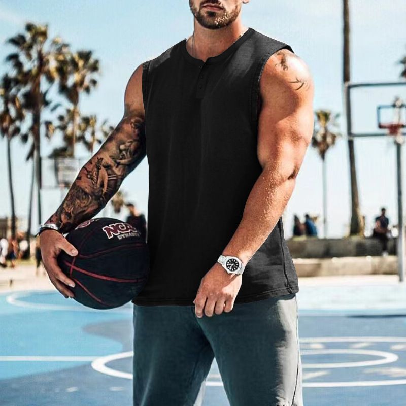 Canotta da uomo estiva 2023, con scollo rotondo, ampia, senza maniche, per sport da basket, di grandi dimensioni_voghion.com