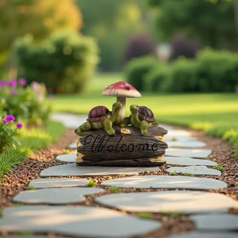 New Turtle Resin Crafts Courtyard Guide Sign Micro Landscape Ornament Decoration_voghion.com