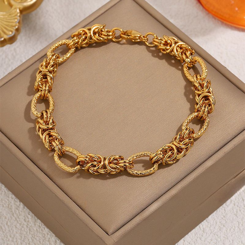 Neues Titan ING Style Galvanisiertes Echtgold Edelstahl Elegantes DIY-Armband für Herren_voghion.com