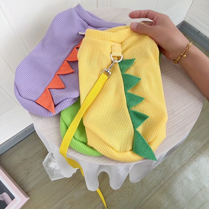 Kat Teddy Hondenkleding Lente Zomer Nieuwe Huisdierenkleding Dinosaurus T-shirt Transformatie Outfit_voghion.com
