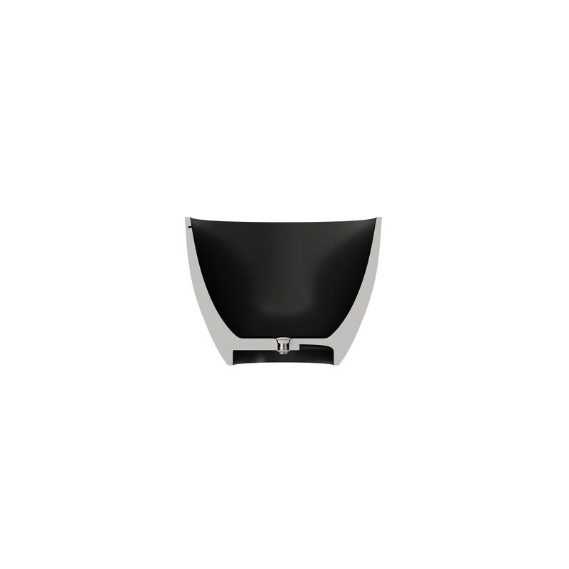 55" Black Solid Surface Soaking Bathtub_voghion.com