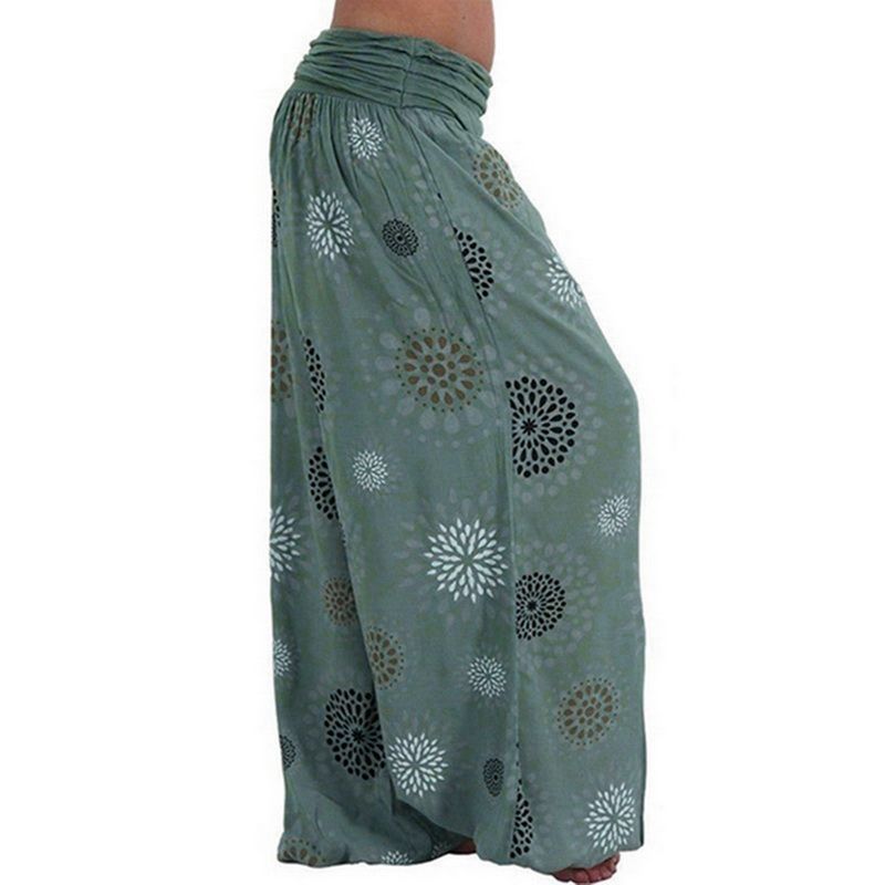 Pantaloni casual harem con stampa digitale lunga da donna_voghion.com