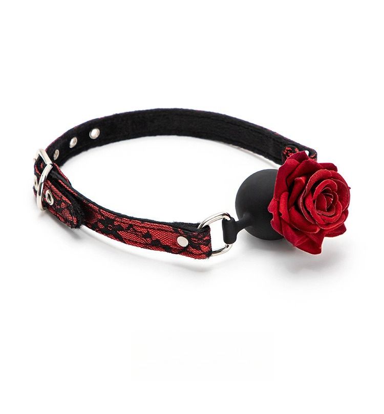 Sexspielzeug SM Requisiten Spitze Pfingstrose Mund Ball Sex Tuning Perforierte Silikon Mund Plug Alternative Produkte für Erwachsene_voghion.com