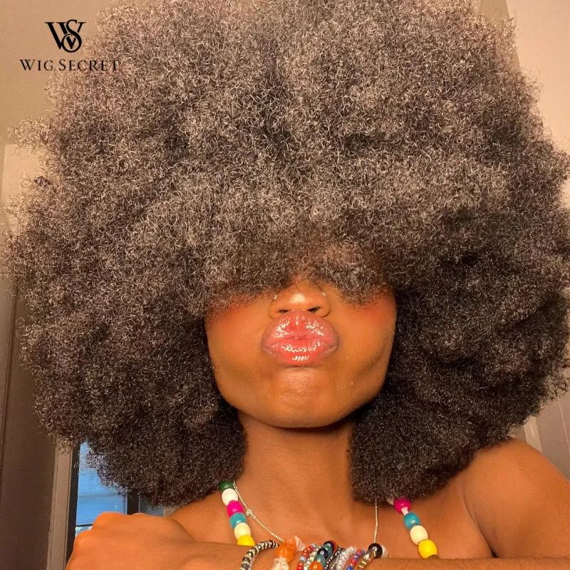 Short Afro Kinky Curly Human Hair Wig Black Women Full Machine Made Bob Pixie Cut Cheap_voghion.com