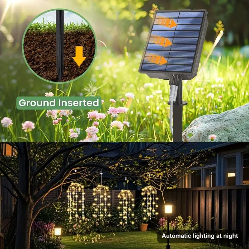 Solar Jellyfish Lights 4pcs Solar Waterproof Outdoor Hanging Home Garden Decoration Lights With 8 Modes For Courtyard Trees_voghion.com