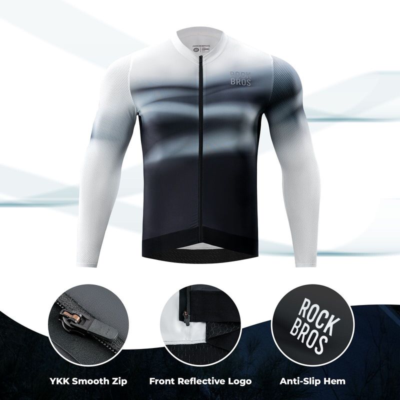Maillot de ciclismo de manga larga ROCKBROS para hombre, transpirable, con envío por DHL_voghion.com