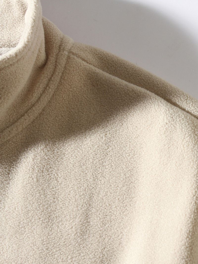 Chaqueta informal con capucha y cremallera para hombre - Sudadera ligera con cuello alto y forro polar para otoño e invierno (gris, negro, verde, beige)_voghion.com