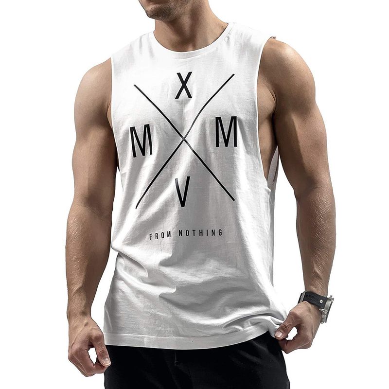Spor Egzersiz Rahat Baskılı Hızlı Kuru Nefes Alabilir Bölünmüş Kas Trend Fitness Tank Top_voghion.com