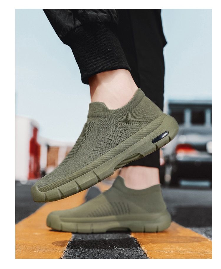 2024 new style flying woven summer and autumn breathable sports shoes men's slip on socks shoes casual coconut shoes wholesale_voghion.com