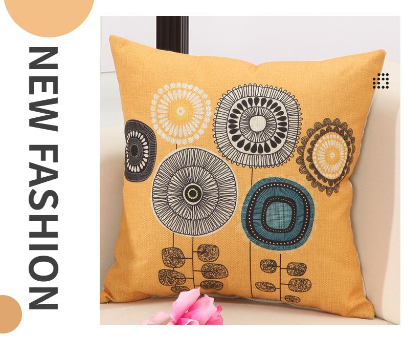 Minimalist Linen Digital Print Pillowcase Sofa Cushion Pillow_voghion.com
