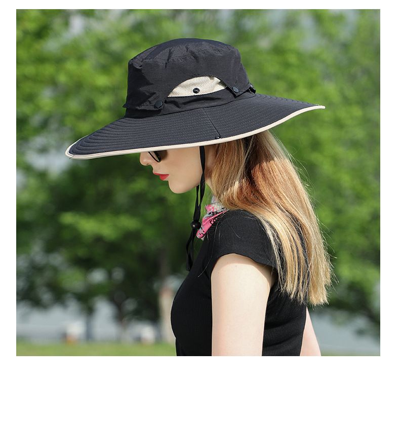Women's 12CM Wide Brim Sun Hat - UPF 50+ Full Face & Neck Protection For Hiking & Travel (Summer Outdoor Essential)_voghion.com