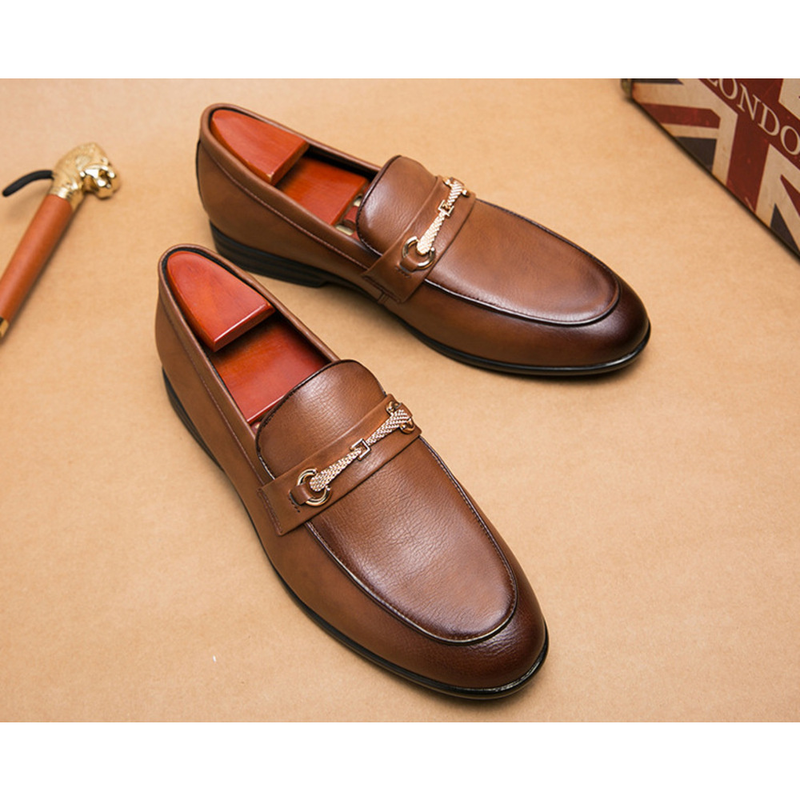 Miesten Oxford Dress Kengät Slip-On Loafers Business Casual Derby Kengät Muoti teräväkärkiset nahkakengät_voghion.com