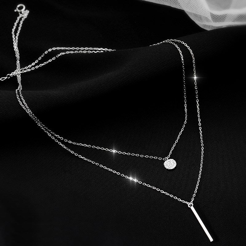 Moud Koreanesch Meedercher Choker Sier Faarf Ronn Wer Star Bar Anhänger Halskette fir Fraen Hochzäit Zirkon Bijouen Séiss Schléissebeenkette_voghion.com