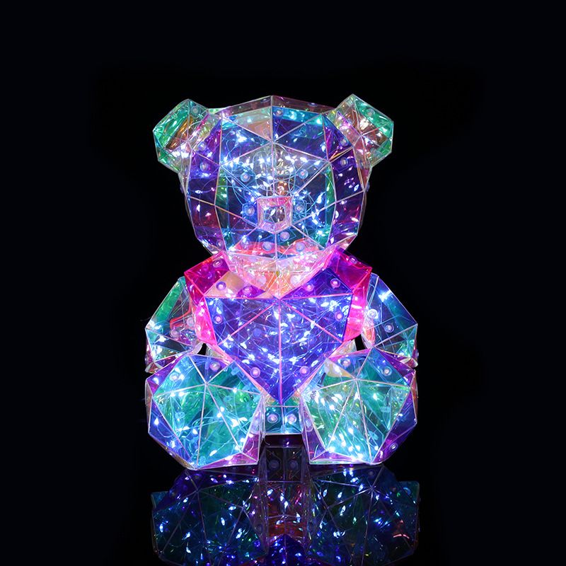 Hot Romantic Colorful Bear Light Illuminate The Track Of Love Qixi 520 Confession Proposal Birthday Gift Box_voghion.com