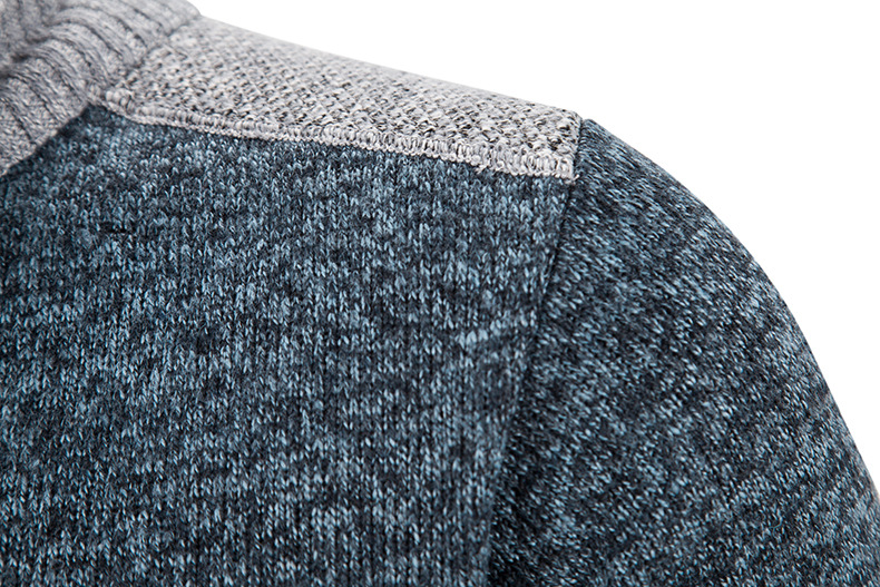 Men's clothing plus fleece thickened large size sweater coat stand collar cardigan sweater_voghion.com