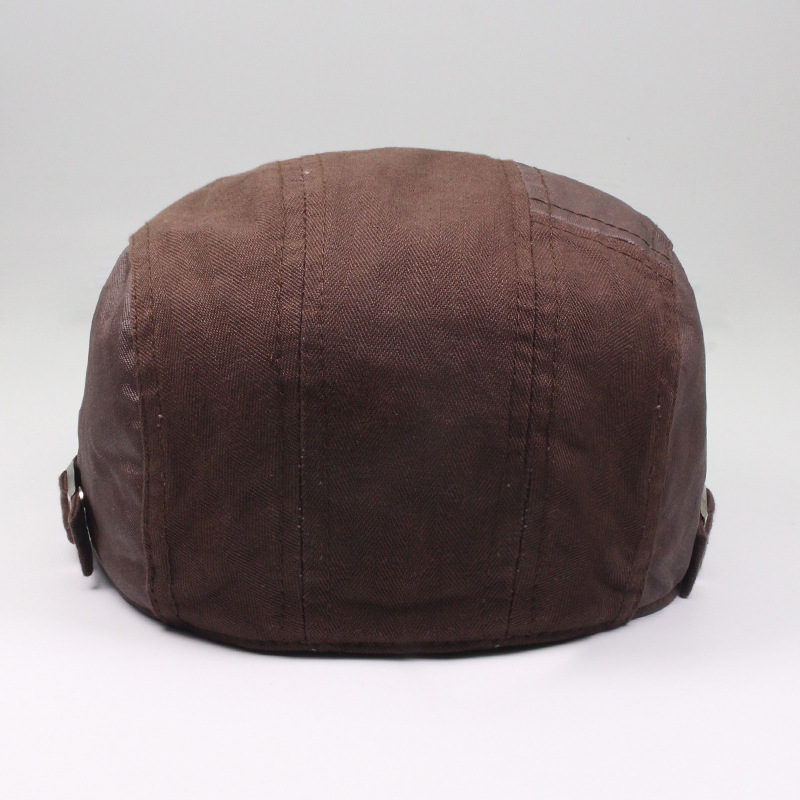 Neuer Spleiß-Baskenmütze für Herren aus Baumwolle im Freien, Sonnenschutz, Entenschnabel, Maler, lässiger Vorwärtshut-Trend_voghion.com