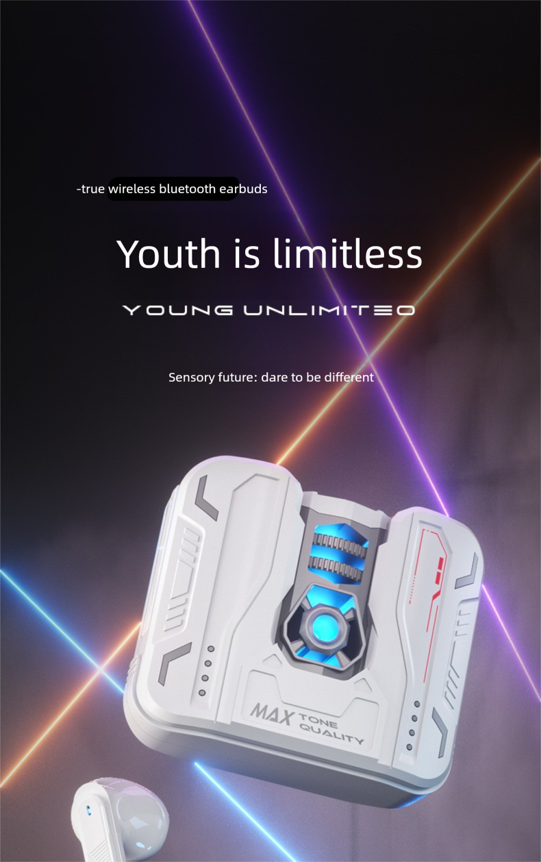 GM80 Draadloze Bluetooth-hoofdtelefoon Slimme ruisonderdrukking Comfortabele waterdichte In-ear gaming-muziek Mecha Cool_voghion.com