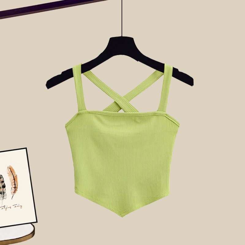 Women's Summer Suits For Women New Slim Korean Shirt Cross Vest Wide Leg Pants Three Piece Suit_voghion.com