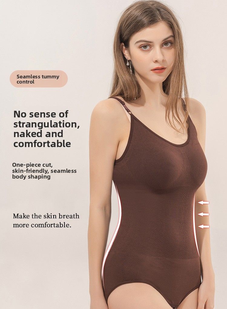 Gorset damski modelujący brzuch, modelujący pośladki po porodzie, bezszwowa bielizna modelująca, jednoczęściowy, modelujący brzuch_voghion.com