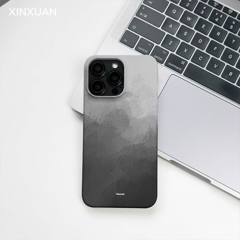 Capa de celular cinza de alta qualidade, compatível com iPhone 15/11/12/16/13 Pro Max, fosca_voghion.com
