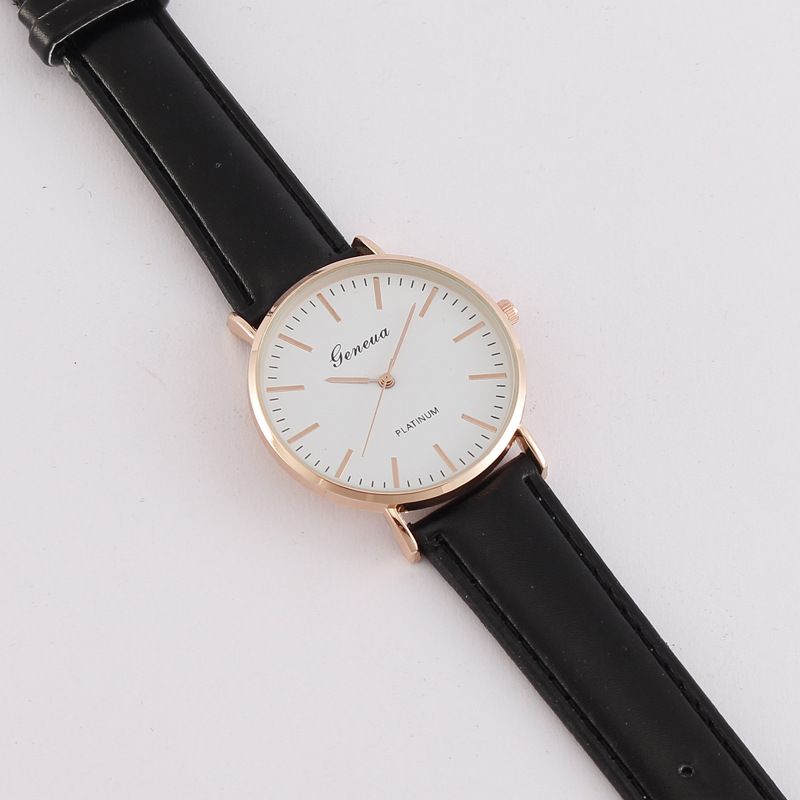 Orologio al quarzo da uomo con cinturino semplice ultrasottile Geneva_voghion.com