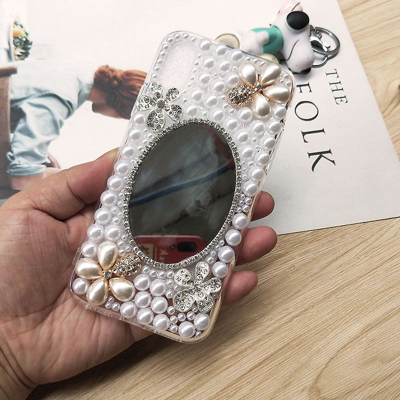 Bling Diamond Phone Cover, Cell Case for Samsung S24 S21 S22 23Ultra Note20, Design, Attractive Pearl Mirror, Wholesale_voghion.com