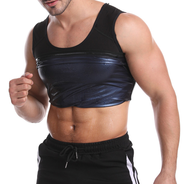 Moška savna obleka Body Shaper srajca telovnik za hujšanje pas trener korzet shujševalna znojnica majice vadbene obleke fitnes oblačila za oblikovanje_voghion.com