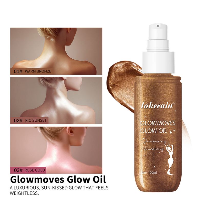 Glowing Full Body Shimmer Liquid Highlight Oil_voghion.com