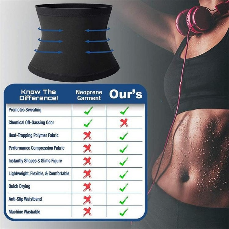 Faja reductora de cintura para sauna, faja deportiva para el sudor, entrenador abdominal, moldeador corporal para pérdida de peso, cinturón adelgazante para el control del abdomen_voghion.com